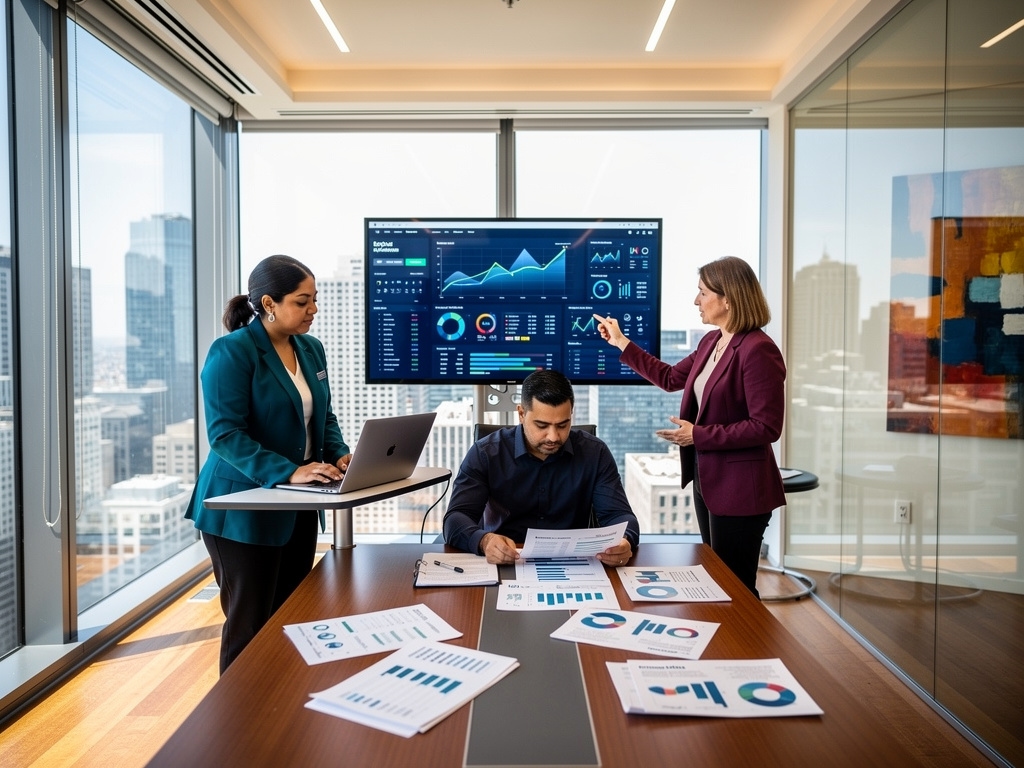 Equipo de expertos SEO trabajando en análisis de datos