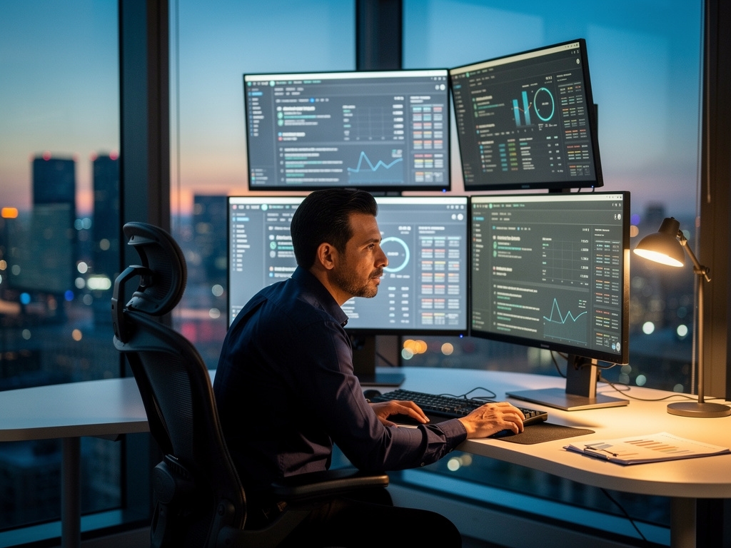 Profesional SEO analizando resultados de búsqueda en pantalla